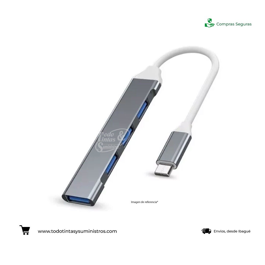 GENERICO Hub USB 3.0 De 4 Puertos Alta Velocidad Indicador Led